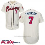 Maglia Baseball Uomo Atlanta Braves 7 Dansby Swanson Crema Flex Base