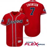 Maglia Baseball Uomo Atlanta Braves 7 Dansby Swanson Rosso 2017 All Star Flex Base