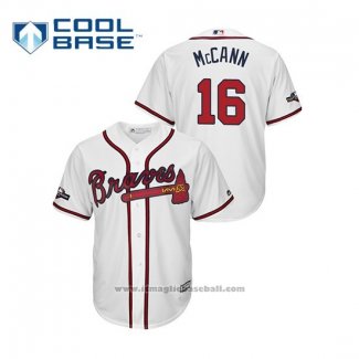 Maglia Baseball Uomo Atlanta Braves Brian Mccann 2019 Postseason Cool Base Bianco