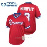 Maglia Baseball Uomo Atlanta Braves Dale Murphy Cooperstown Collezione Mesh Batting Practice Rosso