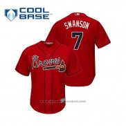 Maglia Baseball Uomo Atlanta Braves Dansby Swanson Cool Base Alternato 2019 Rosso