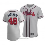 Maglia Baseball Uomo Atlanta Braves Ian Anderson Autentico Road Grigio