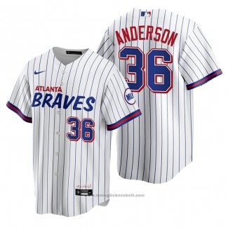 Maglia Baseball Uomo Atlanta Braves Ian Anderson Replica 2021 City Connect Bianco