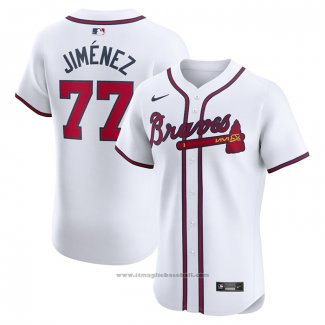 Maglia Baseball Uomo Atlanta Braves Joe Jimenez Home Elite Bianco