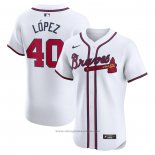 Maglia Baseball Uomo Atlanta Braves Reynaldo Lopez Home Elite Bianco