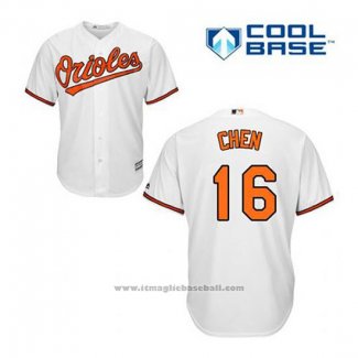 Maglia Baseball Uomo Baltimore Orioles 16 Wei Yin Chen Bianco Home Cool Base