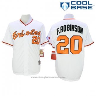 Maglia Baseball Uomo Baltimore Orioles 20 Frank Robinson Bianco Cool Base