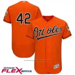 Maglia Baseball Uomo Baltimore Orioles 42 Jackie Robinson Arancione Flex Base