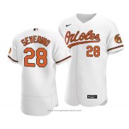 Maglia Baseball Uomo Baltimore Orioles Pedro Severino Autentico Primera Bianco