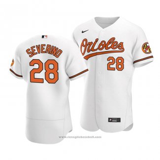 Maglia Baseball Uomo Baltimore Orioles Pedro Severino Autentico Primera Bianco