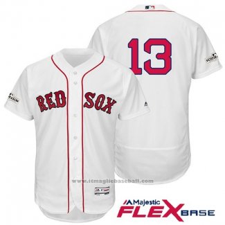 Maglia Baseball Uomo Boston Red Sox 2017 Postseason 13 Hanley Ramirez Bianco Flex Base