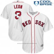 Maglia Baseball Uomo Boston Red Sox 3 Sandy Leon Bianco Cool Base