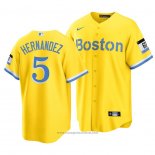 Maglia Baseball Uomo Boston Red Sox Enrique Hernandez 2021 City Connect Replica Or