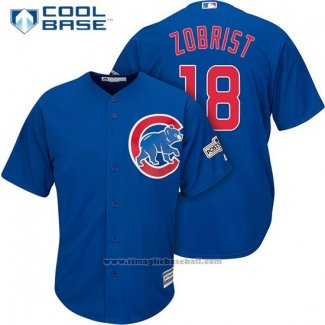 Maglia Baseball Uomo Chicago Cubs 2017 Postseason 18 Ben Zobrist Cool Base