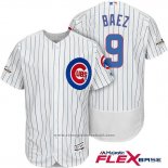 Maglia Baseball Uomo Chicago Cubs 2017 Postseason 9 Javier Baez Bianco Flex Base