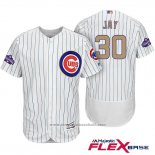 Maglia Baseball Uomo Chicago Cubs 30 Jon Jay Bianco Or Flex Base