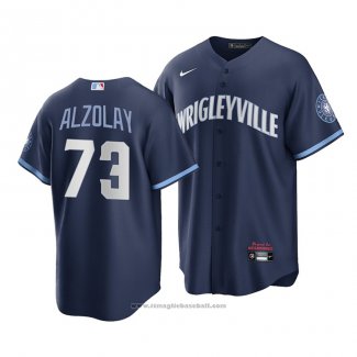 Maglia Baseball Uomo Chicago Cubs Adbert Alzolay 2021 City Connect Replica Blu