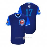 Maglia Baseball Uomo Chicago Cubs Kris Bryant 2018 LLWS Players Weekend Kb Blu