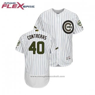 Maglia Baseball Uomo Chicago Cubs Willson Contreras 2018 Memorial Day Flex Base Bianco