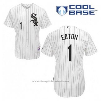 Maglia Baseball Uomo Chicago White Sox 1 Adam Eaton Bianco Home Cool Base