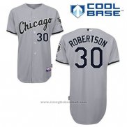 Maglia Baseball Uomo Chicago White Sox 30 David Robertson Grigio Cool Base