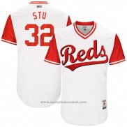 Maglia Baseball Uomo Cincinnati Reds 2017 Little League World Series 32 Stuart Turner Bianco