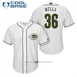 Maglia Baseball Uomo Cincinnati Reds 36 Keury Mella Bianco 2018 Alternato Cool Base