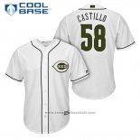 Maglia Baseball Uomo Cincinnati Reds 58 Luis Castillo Bianco 2018 Alternato Cool Base