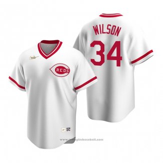 Maglia Baseball Uomo Cincinnati Reds Justin Wilson Cooperstown Collection Home Bianco