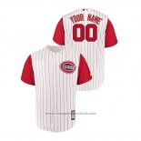 Maglia Baseball Uomo Cincinnati Reds Personalizzate Throwback 1961 Cool Base Bianco Rosso