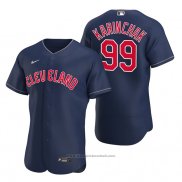 Maglia Baseball Uomo Cleveland Guardians James Karinchak Autentico Alternato Blu