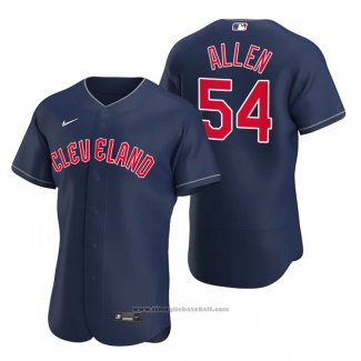 Maglia Baseball Uomo Cleveland Guardians Logan Allen Autentico Alternato Blu