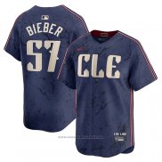 Maglia Baseball Uomo Cleveland Guardians Shane Bieber 2024 City Connect Limited Blu