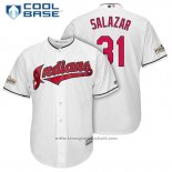 Maglia Baseball Uomo Cleveland Indians 2017 Postseason 31 Danny Salazar Bianco Cool Base