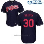 Maglia Baseball Uomo Cleveland Indians 30 Tyler Naquin Blu Cool Base