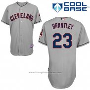 Maglia Baseball Uomo Cleveland Indians Michael Brantley Autentico Collection Grigio Cool Base Giocatore