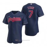 Maglia Baseball Uomo Cleveland Indians Myles Straw Autentico Blu