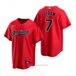 Maglia Baseball Uomo Cleveland Indians Myles Straw Replica Alternato Rosso