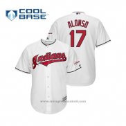 Maglia Baseball Uomo Cleveland Indians Yonder Alonso 2019 All Star Patch Cool Base Bianco