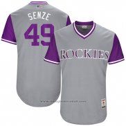 Maglia Baseball Uomo Colorado Rockies 2017 Little League World Series Antonio Senzatela Grigio