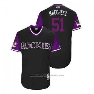 Maglia Baseball Uomo Colorado Rockies Jake Mcgee 2018 LLWS Players Weekend Maccheez Nero