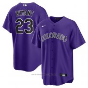 Maglia Baseball Uomo Colorado Rockies Kris Bryant Alternato Replica Viola