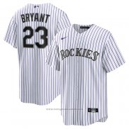 Maglia Baseball Uomo Colorado Rockies Kris Bryant Replica Bianco