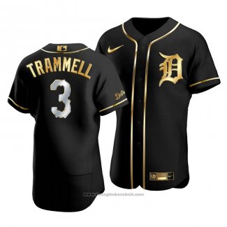 Maglia Baseball Uomo Detroit Tigers Alan Trammell Golden Edition Autentico Nero