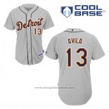 Maglia Baseball Uomo Detroit Tigers Alex Avila 13 Grigio Cool Base