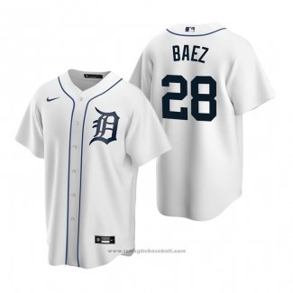 Maglia Baseball Uomo Detroit Tigers Javier Baez Replica Home Bianco