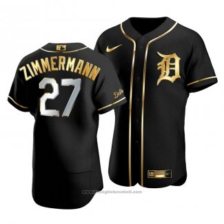 Maglia Baseball Uomo Detroit Tigers Jordan Zimmermann Golden Edition Autentico Nero