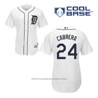 Maglia Baseball Uomo Detroit Tigers Miguel Cabrera 24 Bianco Home Cool Base