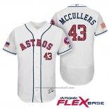 Maglia Baseball Uomo Houston Astros 2017 Stelle e Strisce Lance Mccullers Bianco Flex Base
