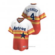 Maglia Baseball Uomo Houston Astros George Springer Cooperstown Collection Home Bianco Arancione